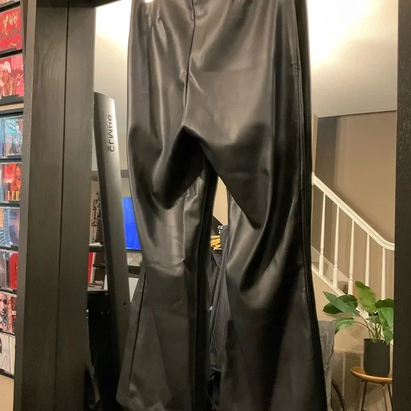 (Lori) Zara Black Faux Leather-Style Trousers - Picture 5 of 10